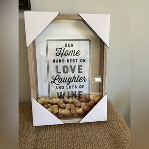 Rustic Brown and White Wine Decor Sign